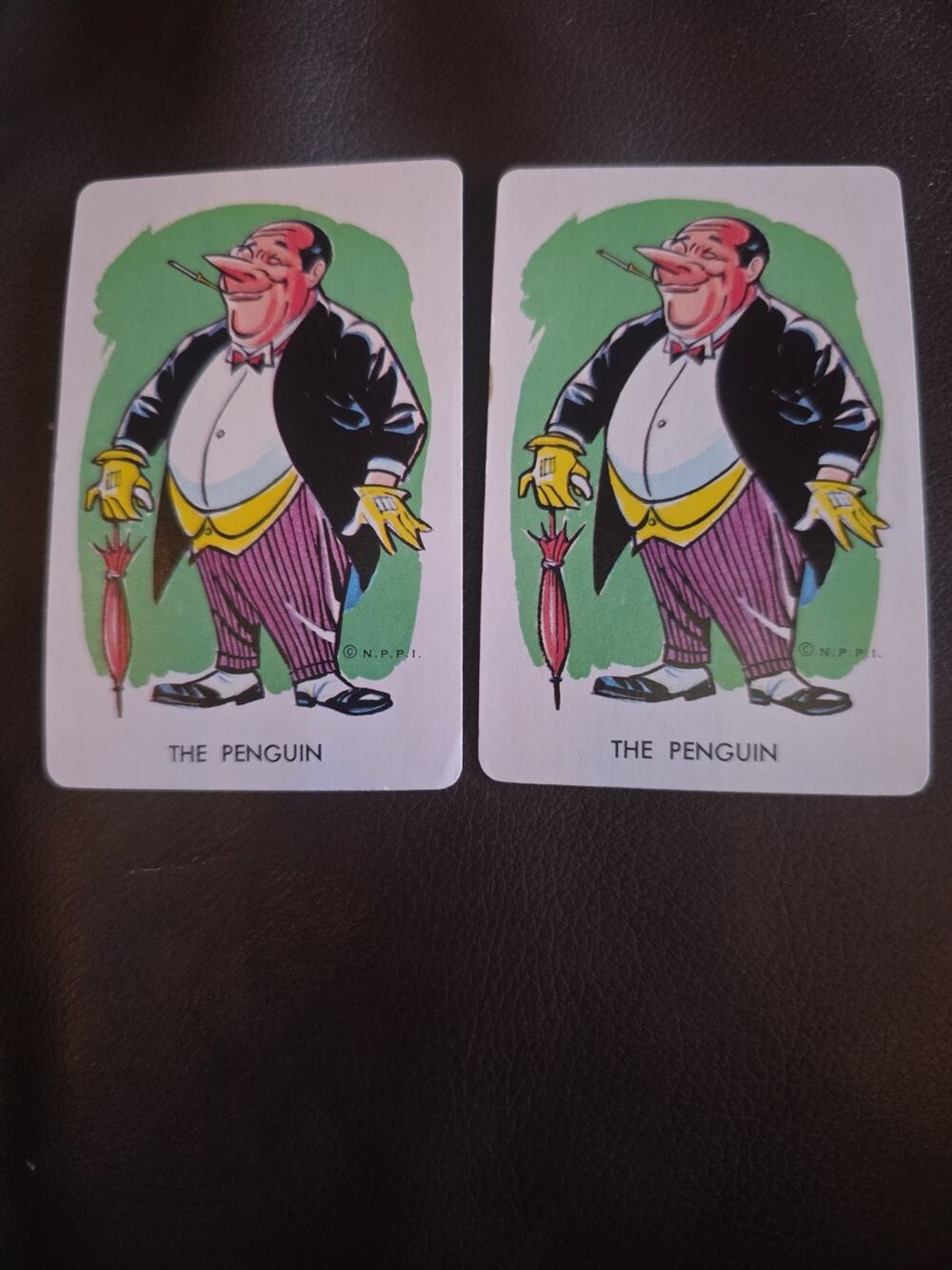 Vintage 1966 Whitman Batman Card Game - The Penguin Single Playing Card N.P.P.I.
